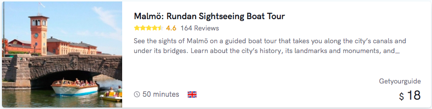 Malmö Boat Tour cost